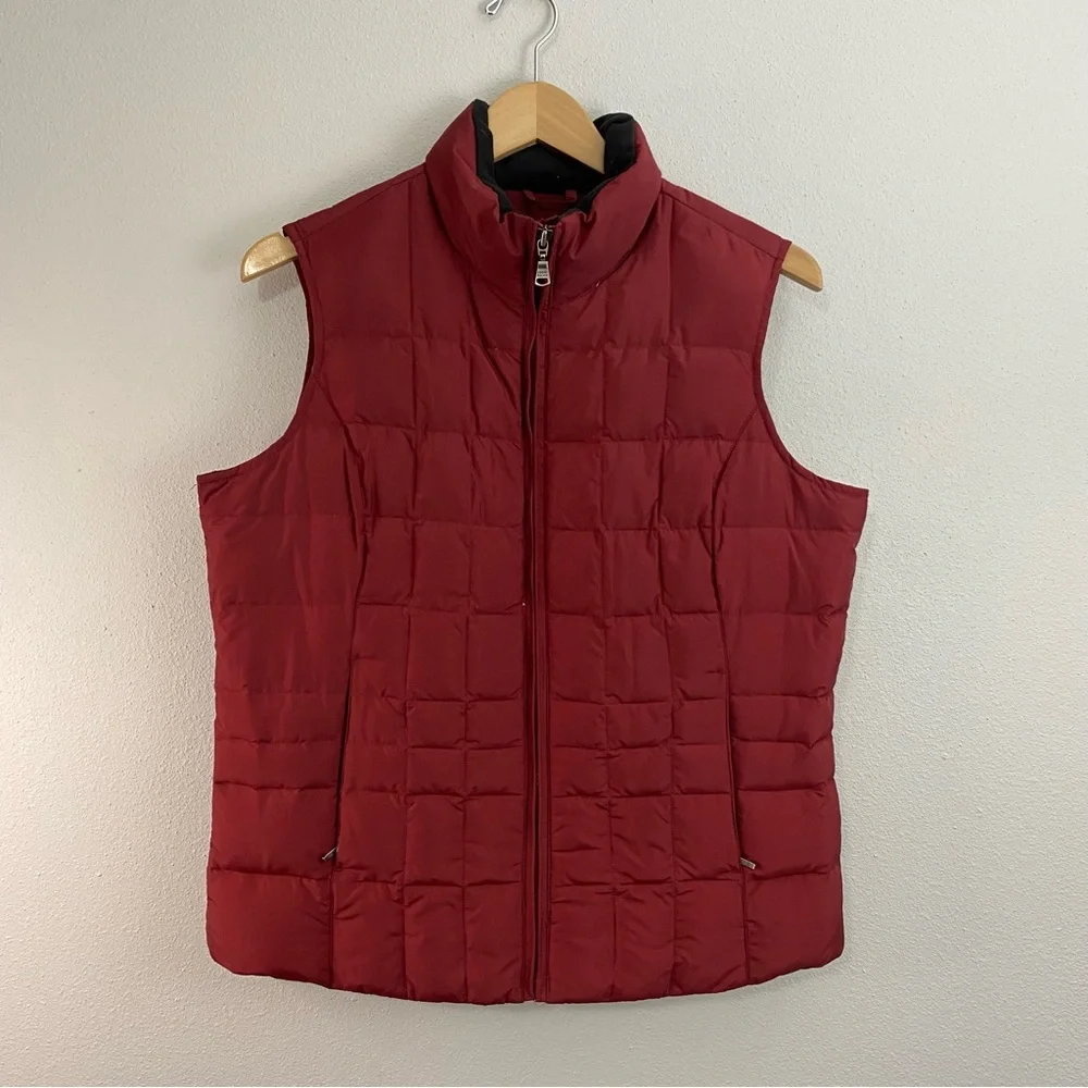Eddie Bauer Red Premium Quilted Goose Down Jacket Women’s Medium
